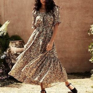 Doen bramble dress, sissinghurst floral, medium, Euc